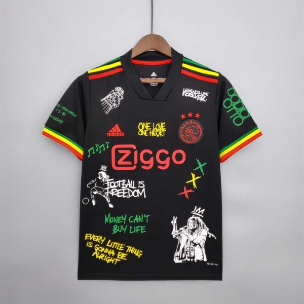 Ajax soccer jersey bob Marley shirt - Three Little Birds version