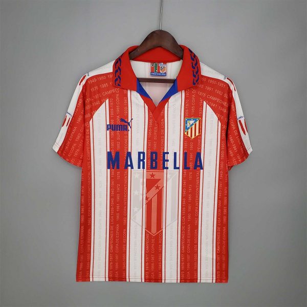 Atletico Madrid home soccer jersey 1995-1996