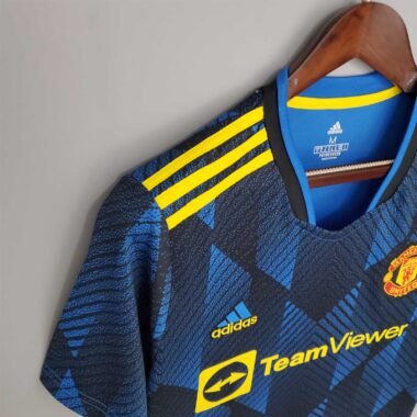 Manchester United dark blue third away soccer jersey 2021-2022