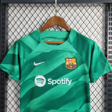 Barcelona goalkeeper kid kit 2023 2024