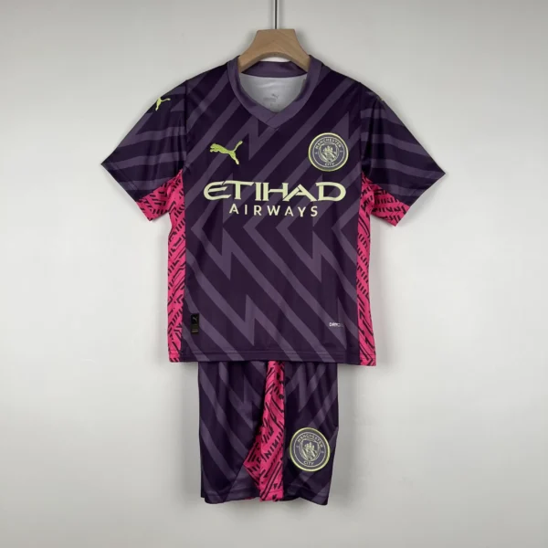 Man City Purple Goalkeeper kid kit 2023 2024